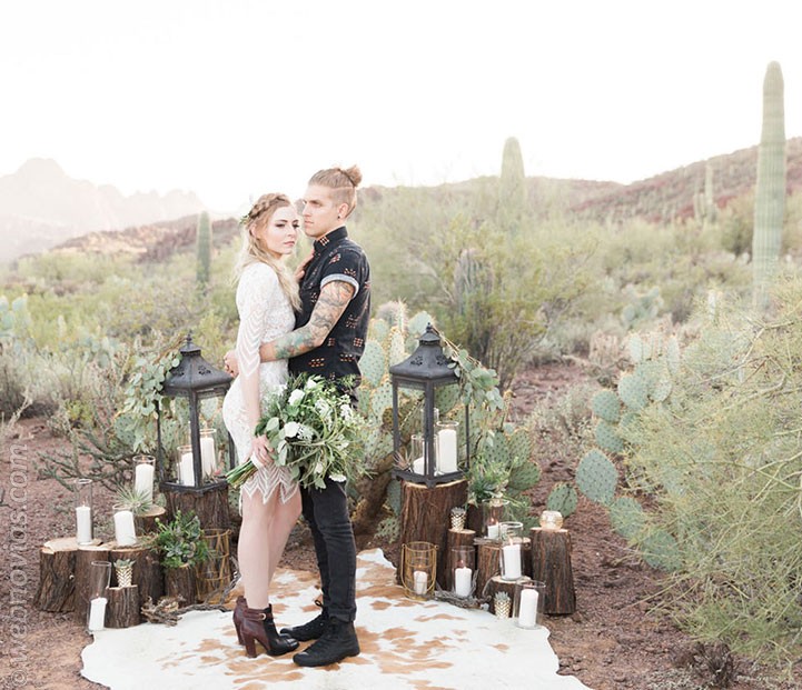 Decoración de boda con cactus