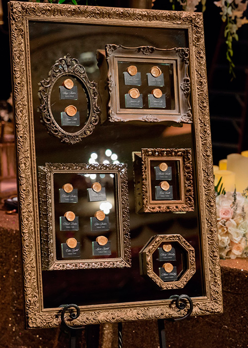 Decoración de boda con espejos