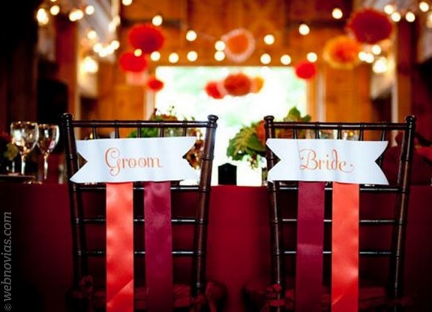 Carteles para las sillas de vuestra boda
